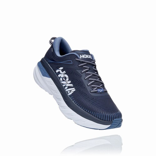 Hoka One One BONDI 7 Vegan Shoes For Men India Blue IN-0854